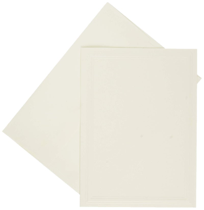 Strathmore Photo Mount Cards, White with Classic Border, 5x6.875 inches, 50 Pack, Envelopes Included - Blank Greeting Cards for Weddings, Events, Birthdays - Image 1